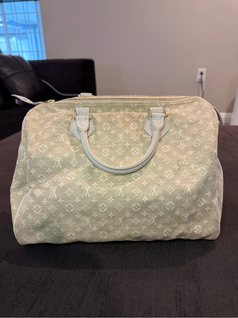 Louis Vuitton Beige and White Monogram Satchel - Picture 2 of 10